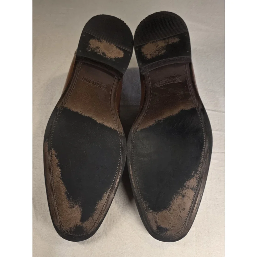 Stacy Adams Quinby Mock Toe Brown Leather Shoes‎ Size 11 Mens Paisley